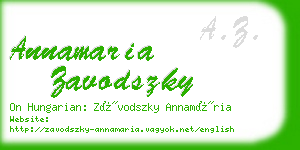 annamaria zavodszky business card